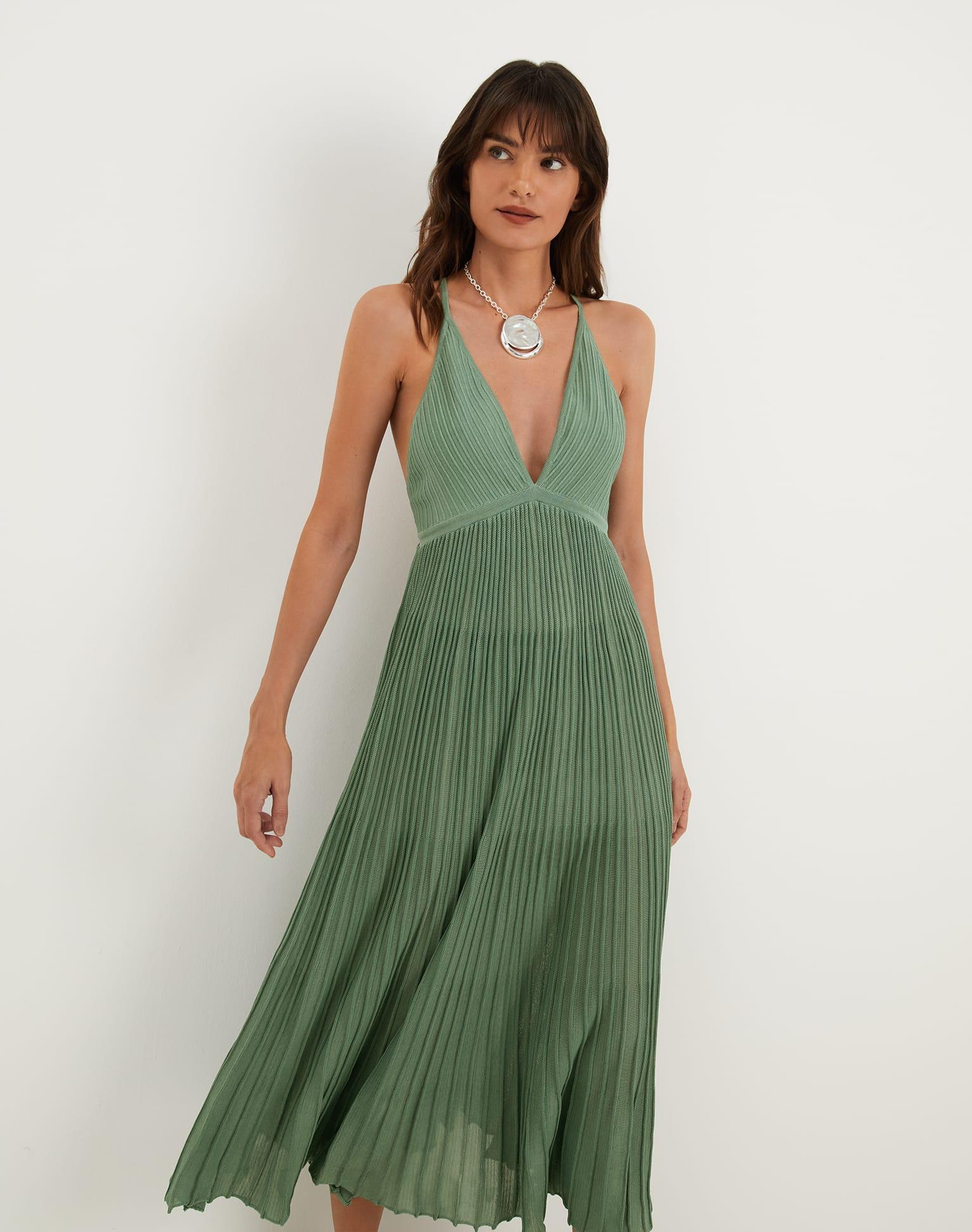Knit Katia Long Dress - Seaglass Product Image