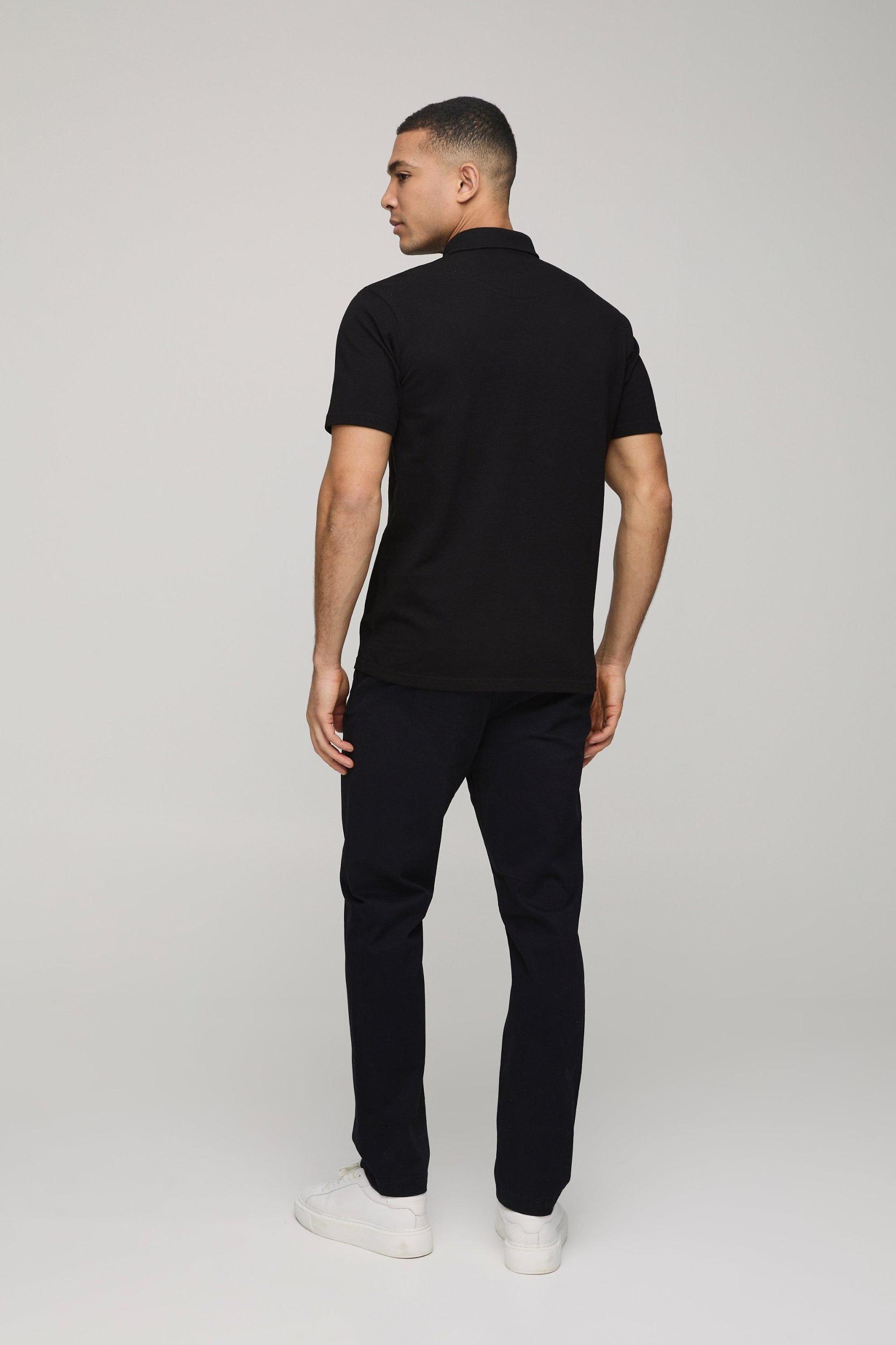 Slim Fit Basic Pique Polo | boohooMAN USA Product Image