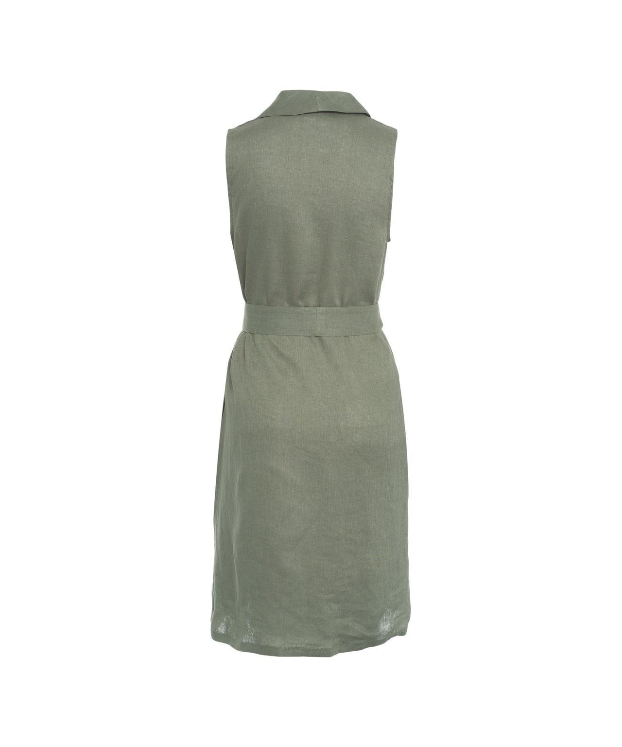 Linen dress with waist belt Product Image