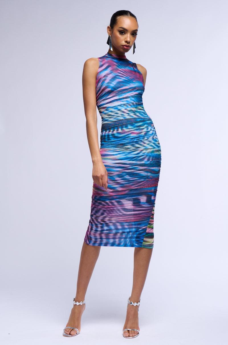 LOST IN TIME MESH MIDI DRESS Product Image