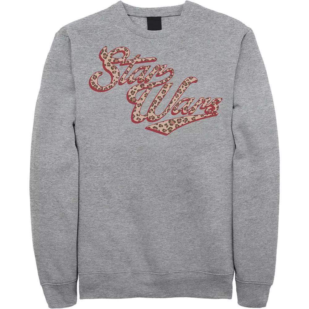 Men's Star Wars Cursive Cheetah Fill Logo Sweatshirt, Size: 3XL, Athletic Grey Product Image