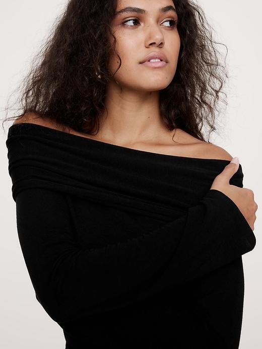 Luxe Wool-Blend Off-Shoulder Top Product Image