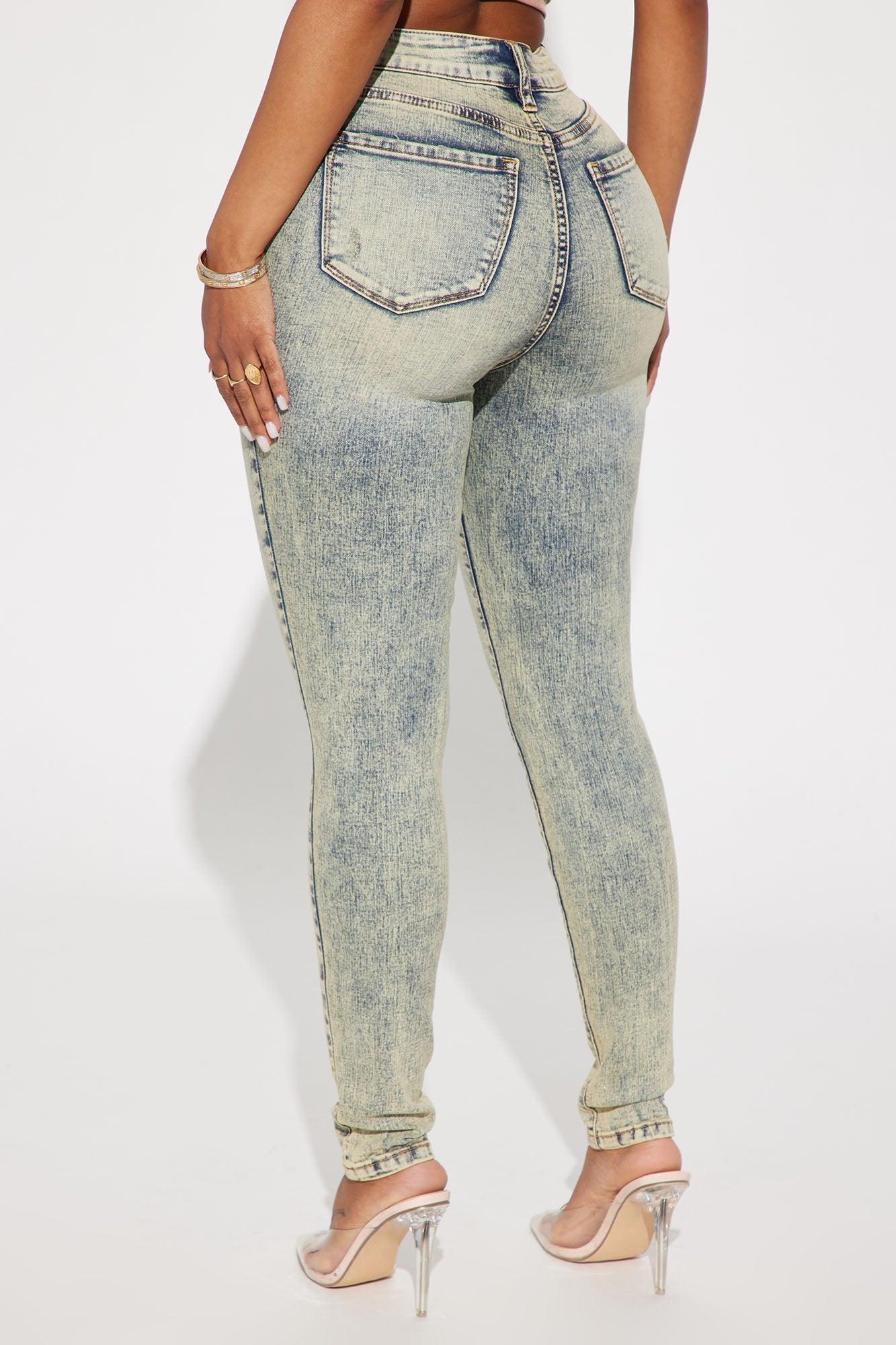 Don't Rush Tinted Stretch Skinny Jeans - Light Wash Product Image