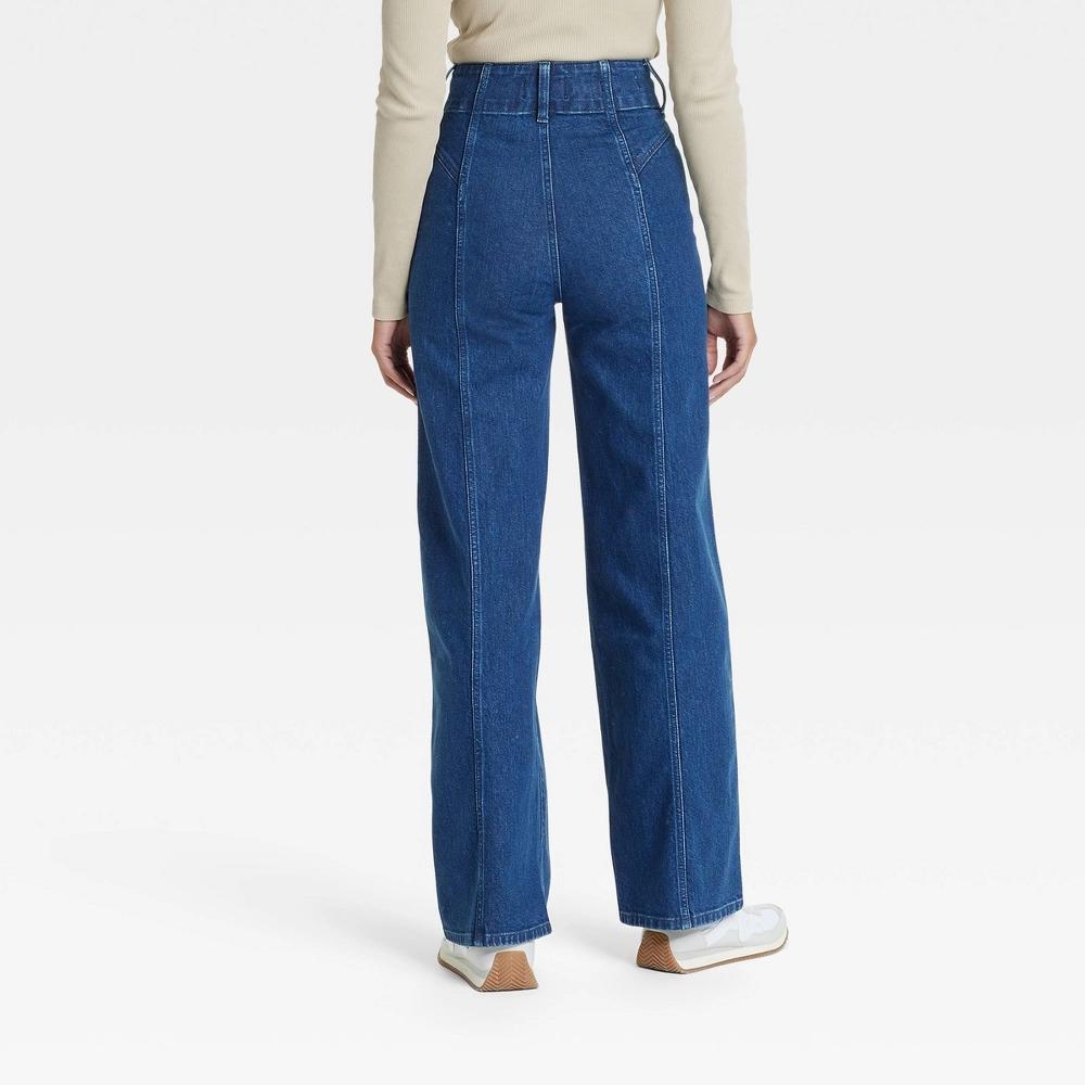 Womens High-Rise Tailored Wide Leg Jeans - Universal Thread Dark Wash 4 Product Image