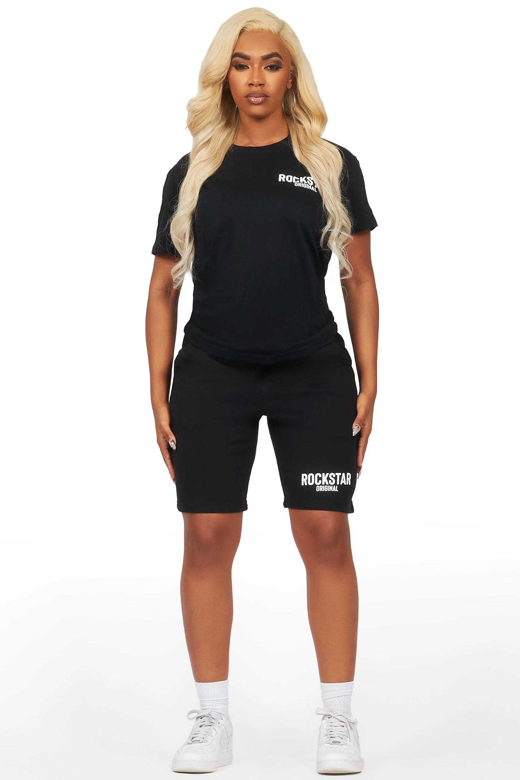 Fana Black T-Shirt Short Set Female Product Image