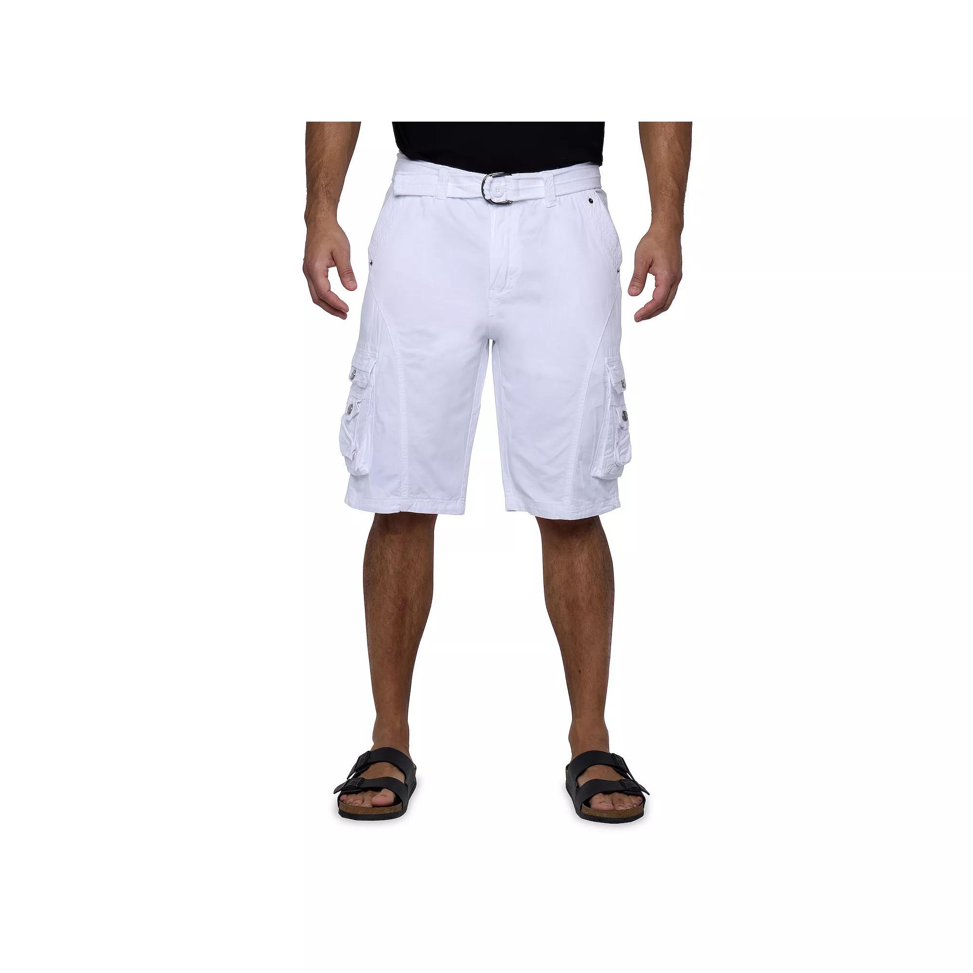 Men's X-ray Belted Cargo Shorts, Size: 40, White Product Image