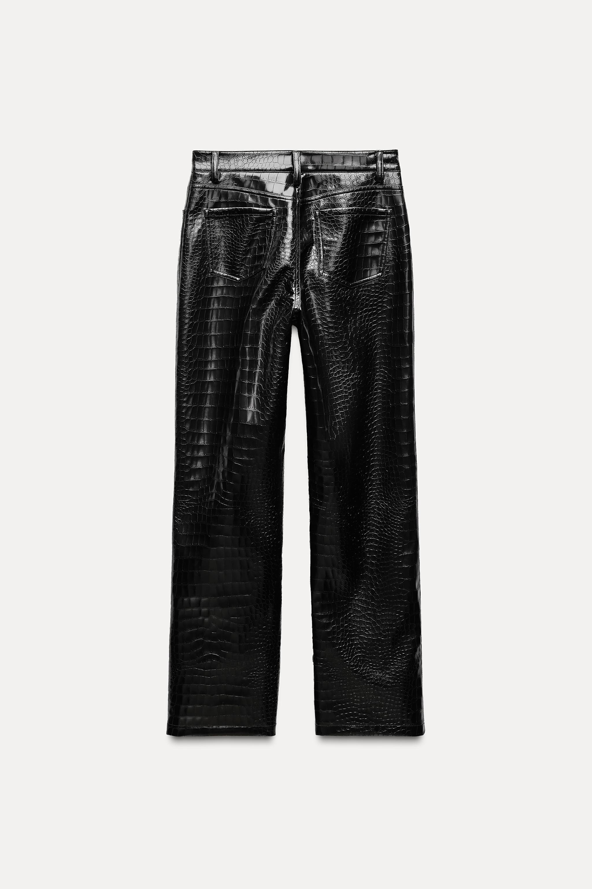 FAUX LEATHER STRAIGHT LEG PANTS Product Image