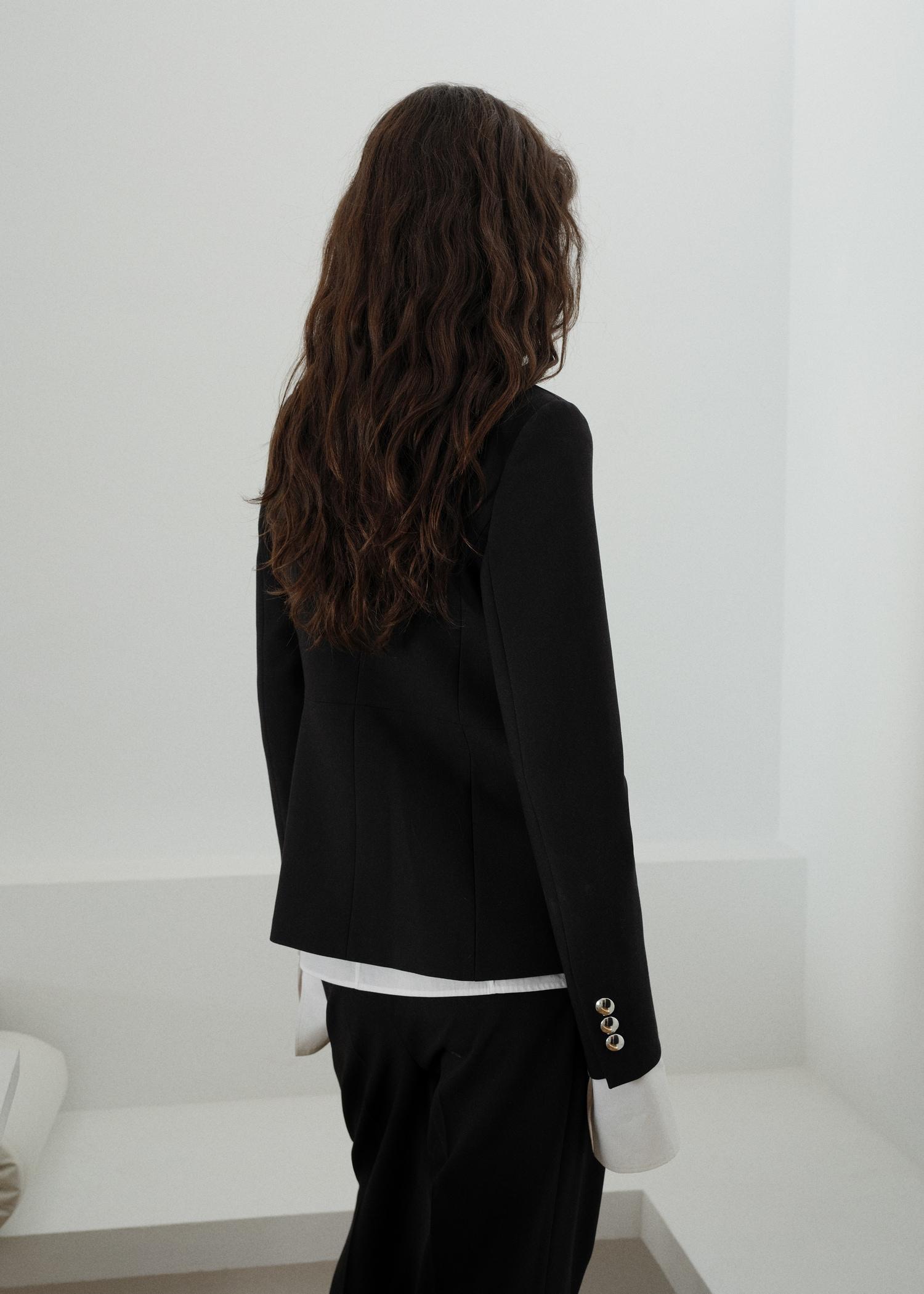 Jacket with jewel-button strip collar - Women | MANGO USA Product Image