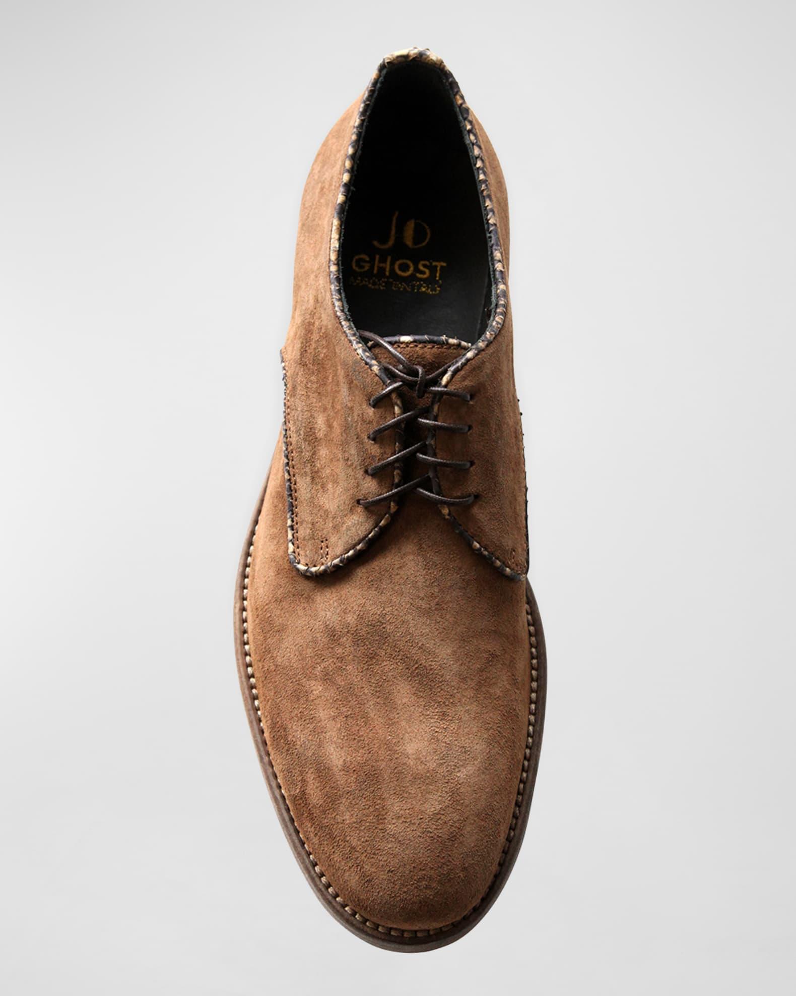 Men's Washed Suede & Python Derby Shoes Product Image