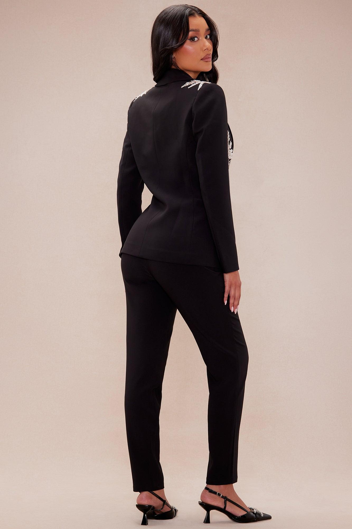 Steal The Show Rhinestone Suit Set - Black Product Image