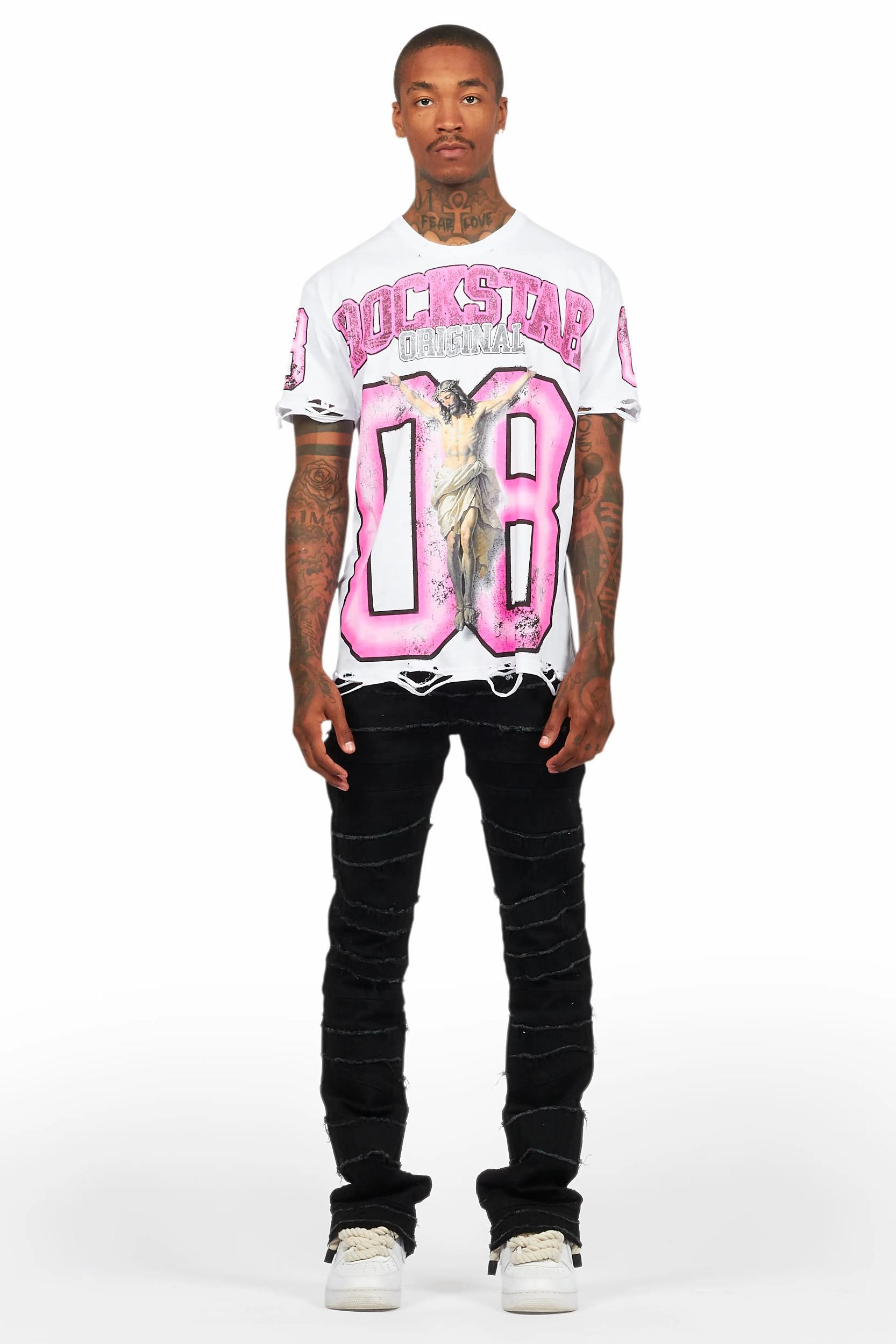 Franko Jet Black Stacked Flare Jean Male Product Image
