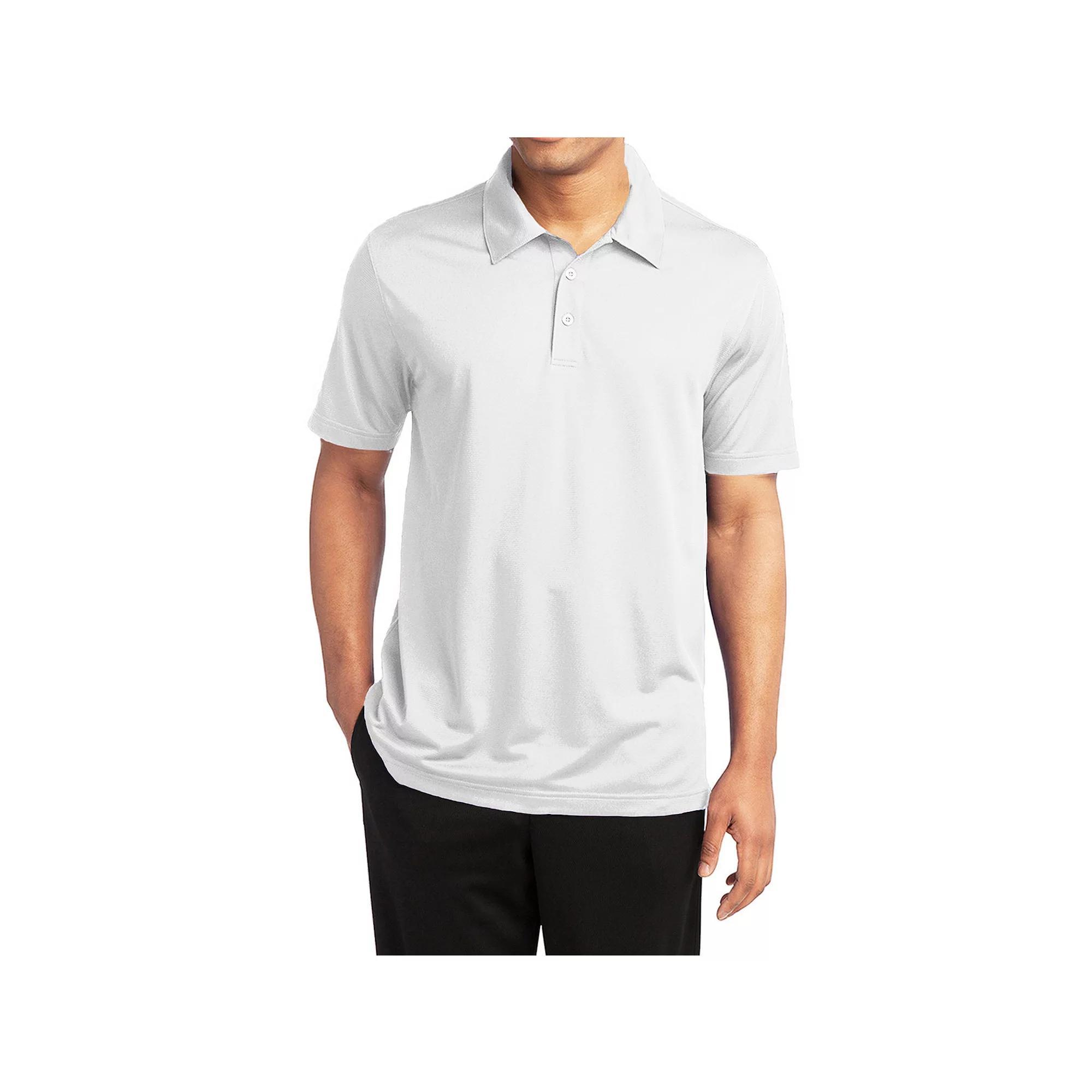 Men's Galaxy By Harvic Moisture-Wicking Polo, Size: Medium, White Product Image