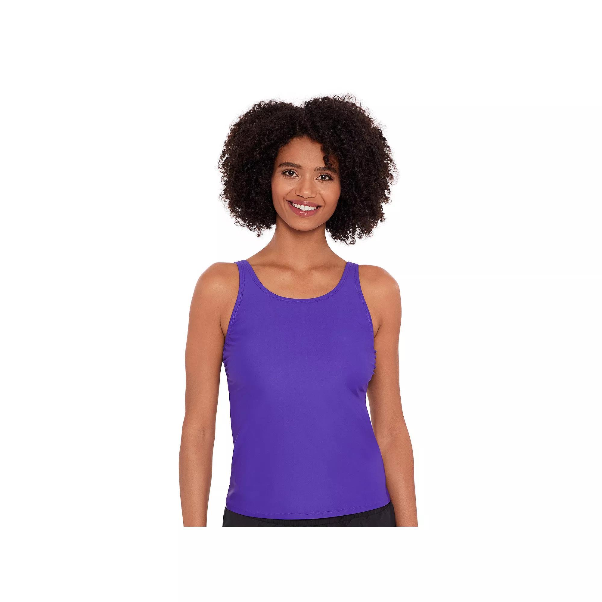 Women's Eco Beach Scoop Neck Tankini Swim Top, Size: Small, Purple Punch Product Image