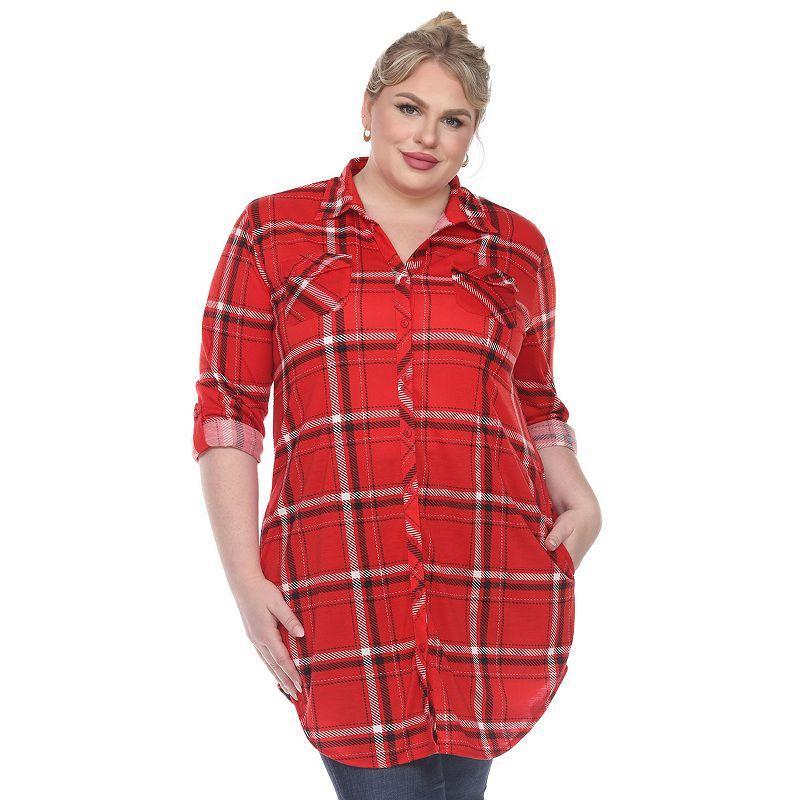 White Mark Plus Size Plaid Tunic Top Product Image