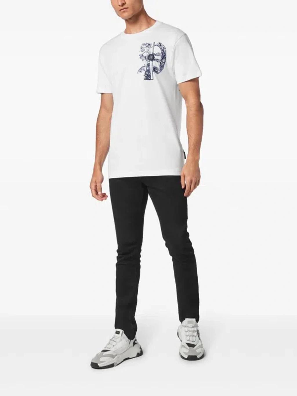 PHILIPP PLEIN Ss Skull-print T-shirt In White Product Image