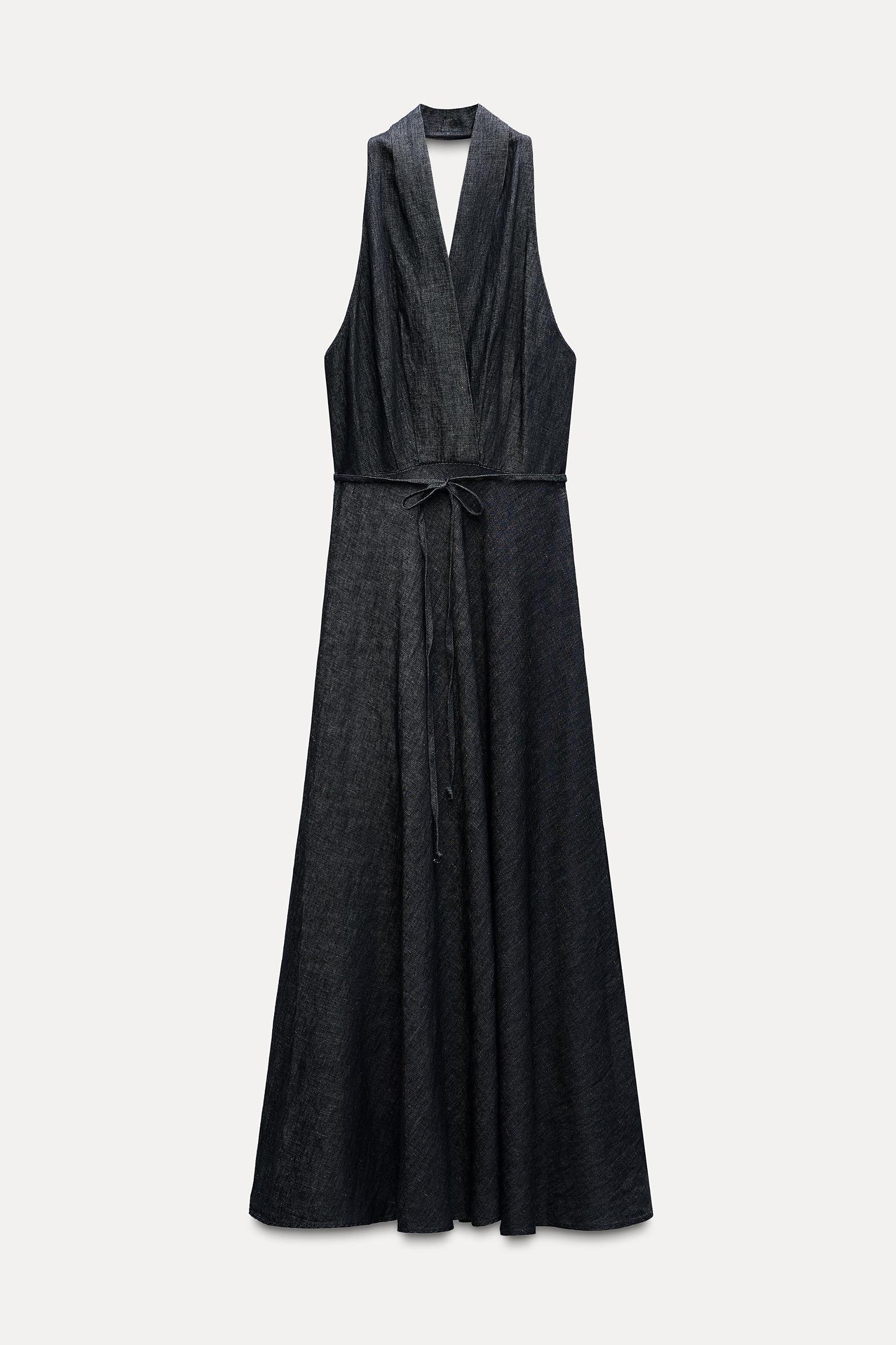 DENIM HALTER DRESS ZW COLLECTION Product Image