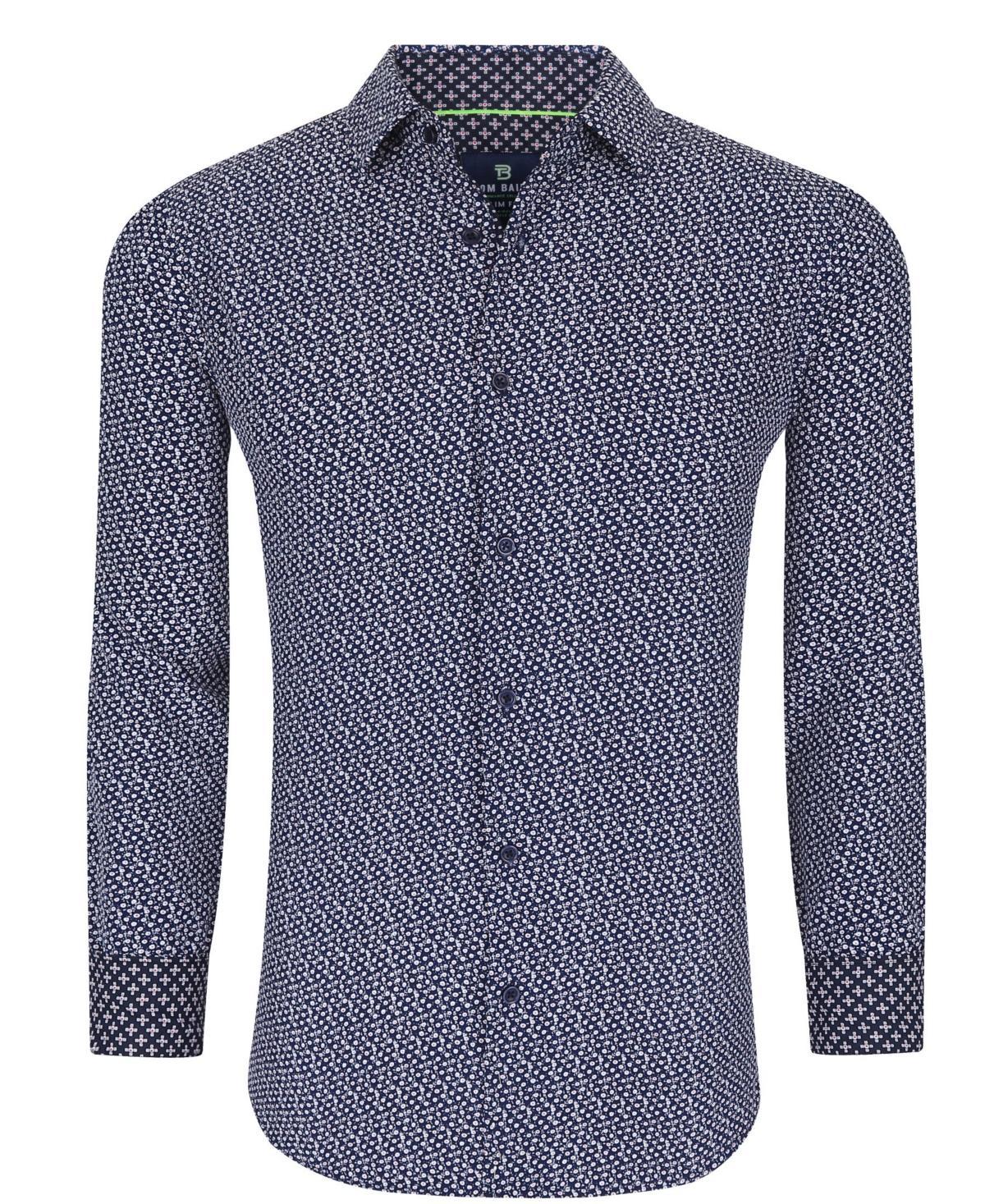 Tom Baine Mens Slim Fit Performance Geometric Button Down Shirt Product Image
