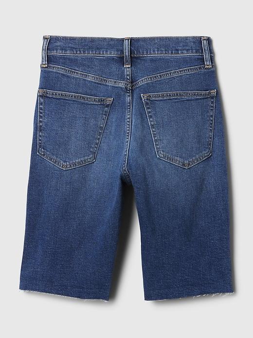 9" High Rise Denim Bermuda Shorts Product Image