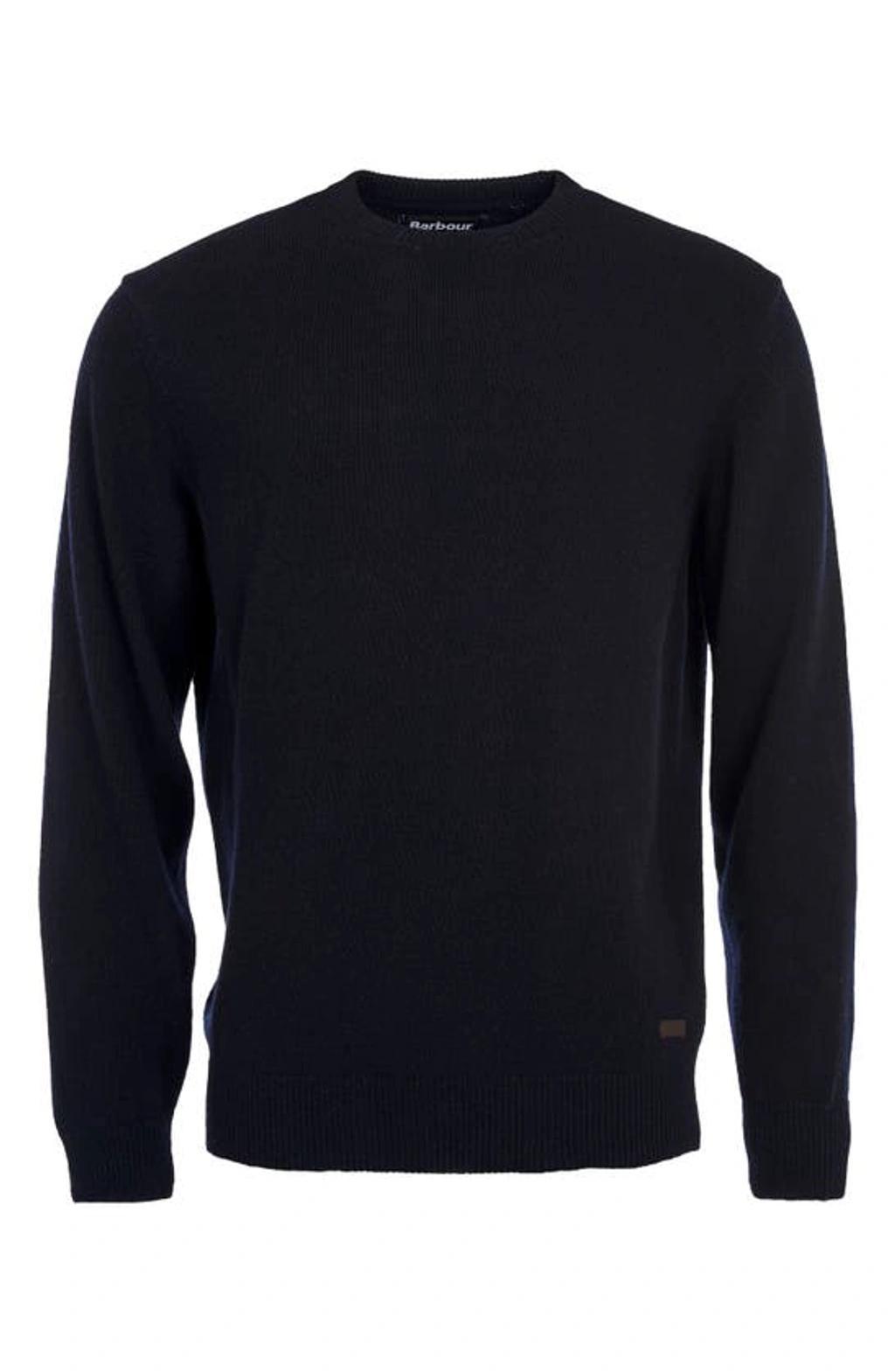 BARBOUR Essential Patch Crewneck Sweater In Navy Product Image