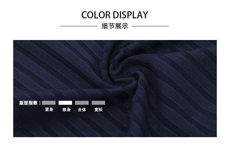 Long-Sleeve V-Neck Two Tone Crop Tee Product Image