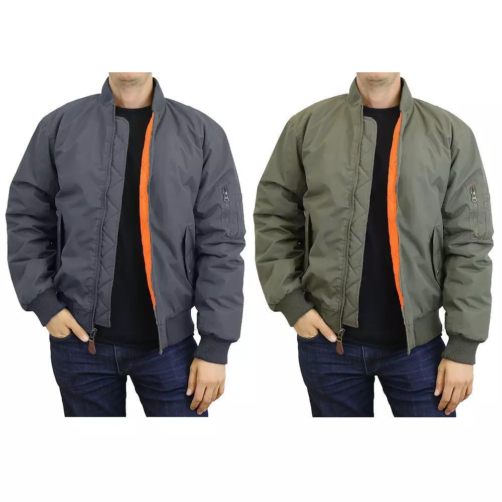 2-Pack Men's Spire by Galaxy Heavyweight MA-1 Flight Jacket, Size: Small, Grey Olive Product Image