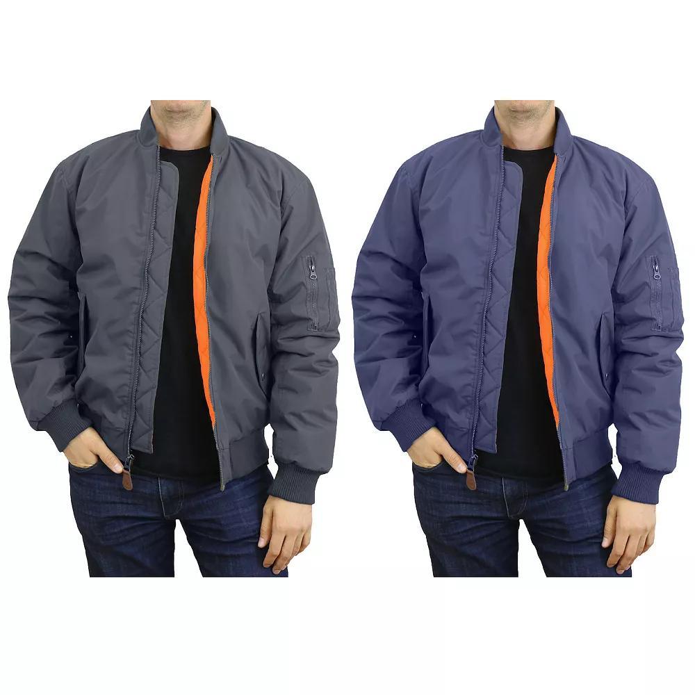 2-Pack Men's Spire by Galaxy Heavyweight MA-1 Flight Jacket, Size: XXL, Grey Navy Product Image