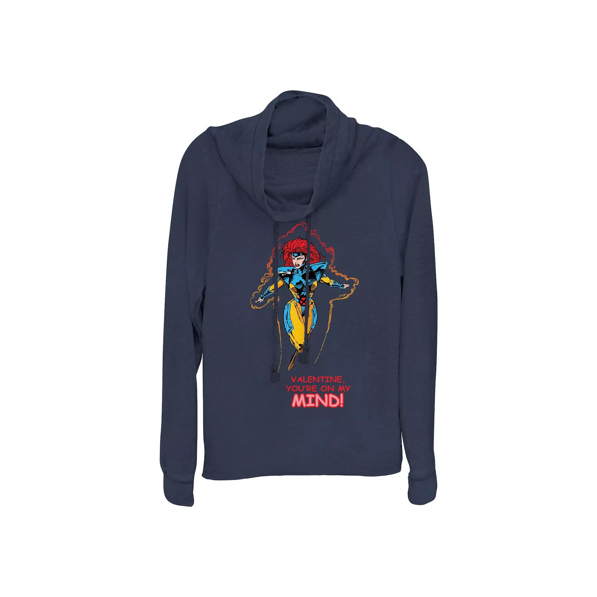 Women's Smurfs The Smurfette Karting Race Cowlneck Graphic Lightweight Long Sleeve, Size: XS, Blue Product Image