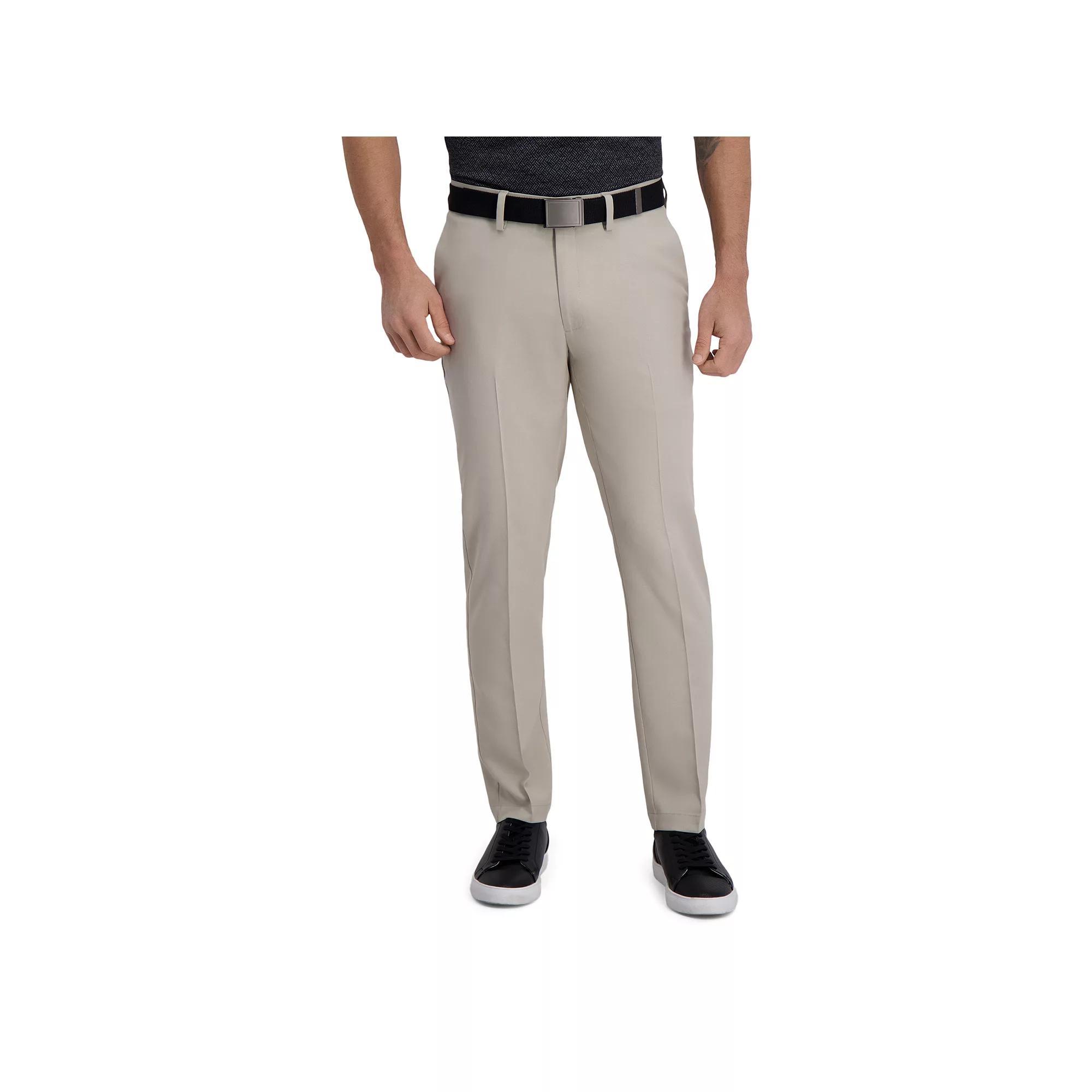 Mens Haggar Cool Right Performance Flex Slim-Fit Flat-Front Pants Product Image