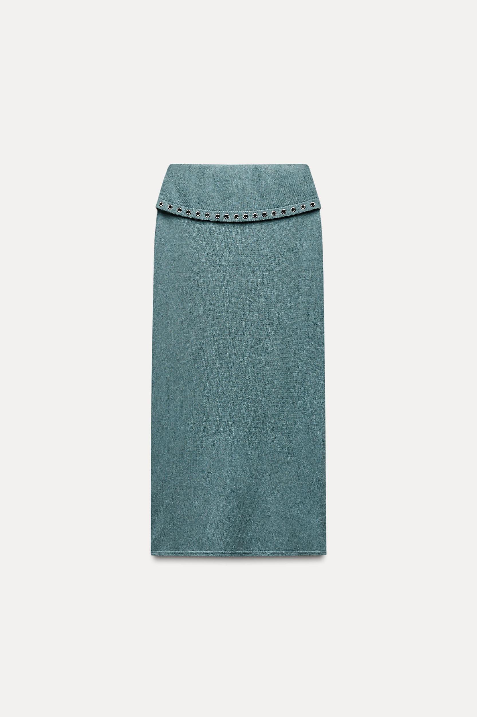 MIDI SKIRT WITH METAL EYELETS Product Image