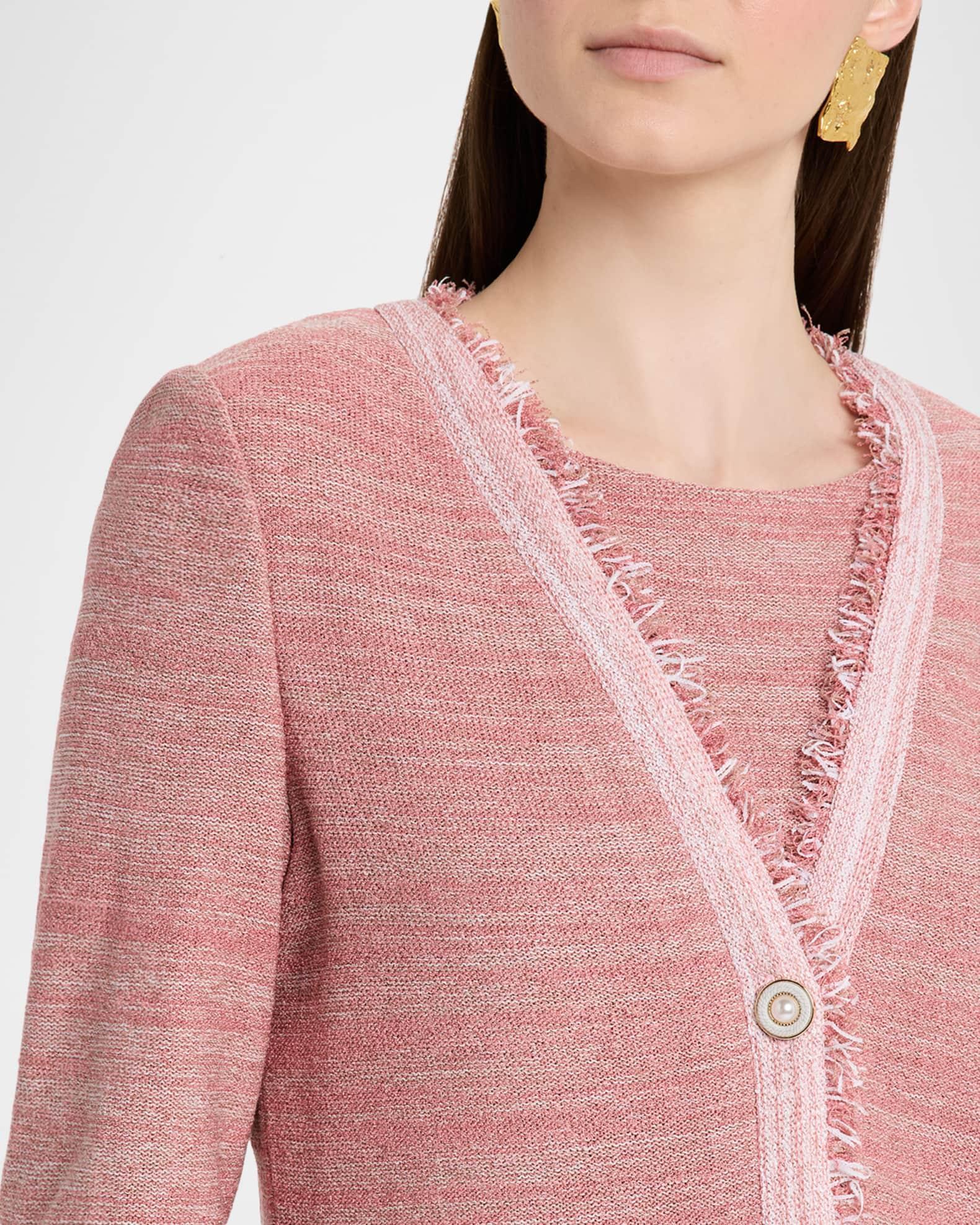 Heritage Fringe-Trim Melange Knit Jacket Product Image