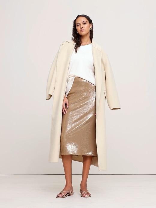 Stretch-Sequin Midi Skirt Product Image