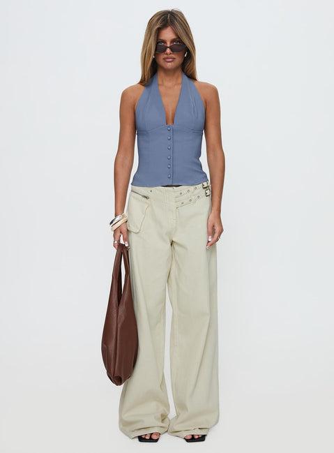 Serefina Halter Top Blue Slate Product Image