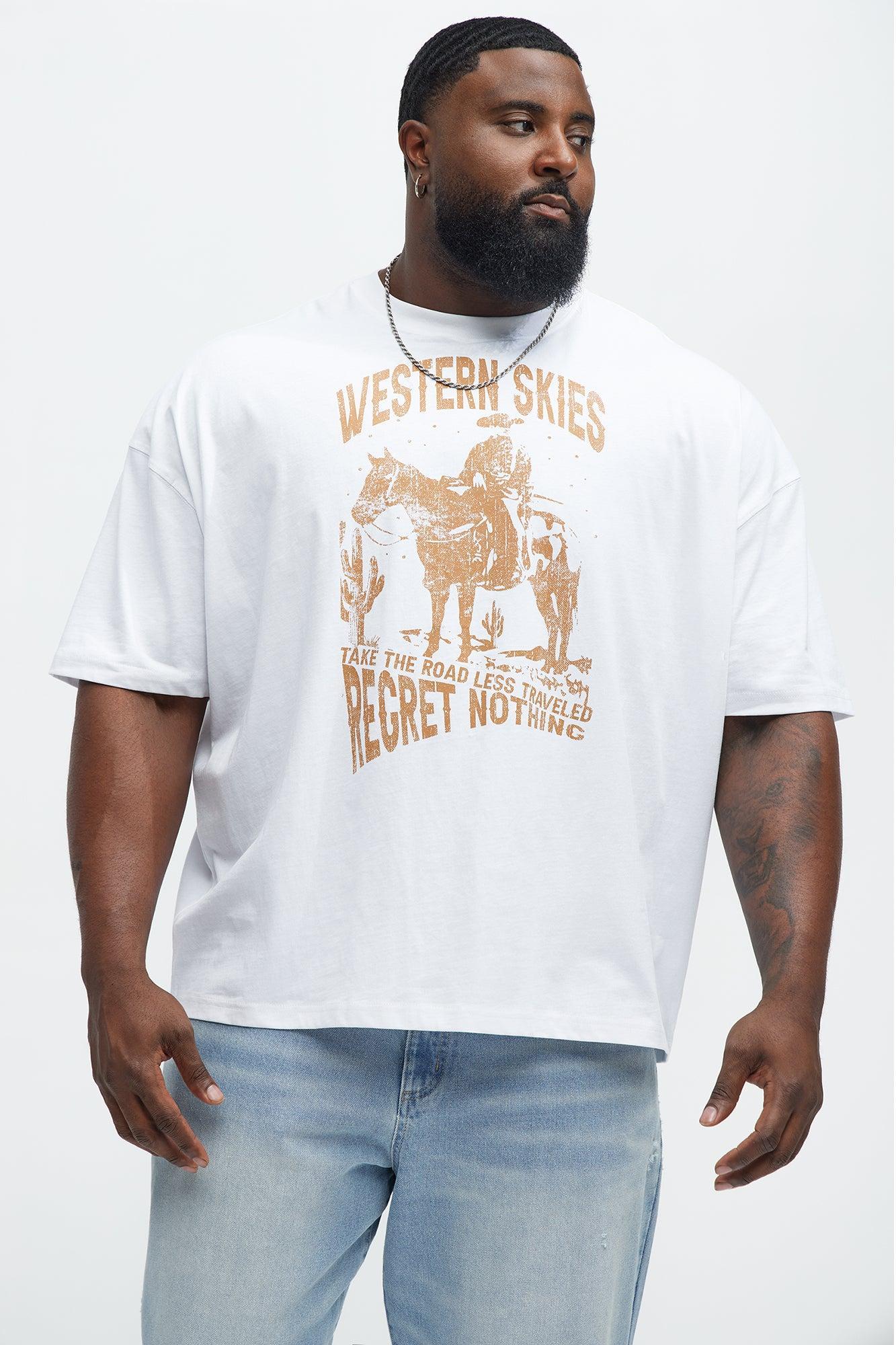 Western Skies Oversized Short Sleeve Tee - White Product Image