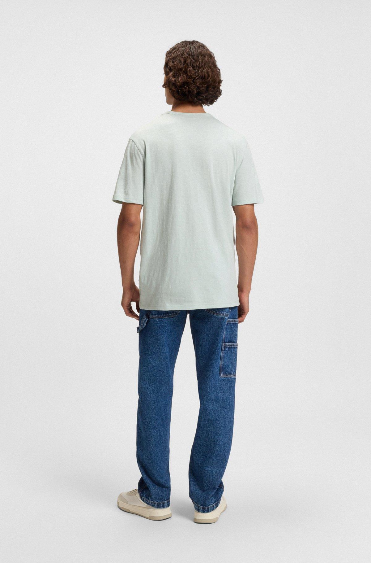 Regular-fit T-shirt in cotton with mouline logo Product Image