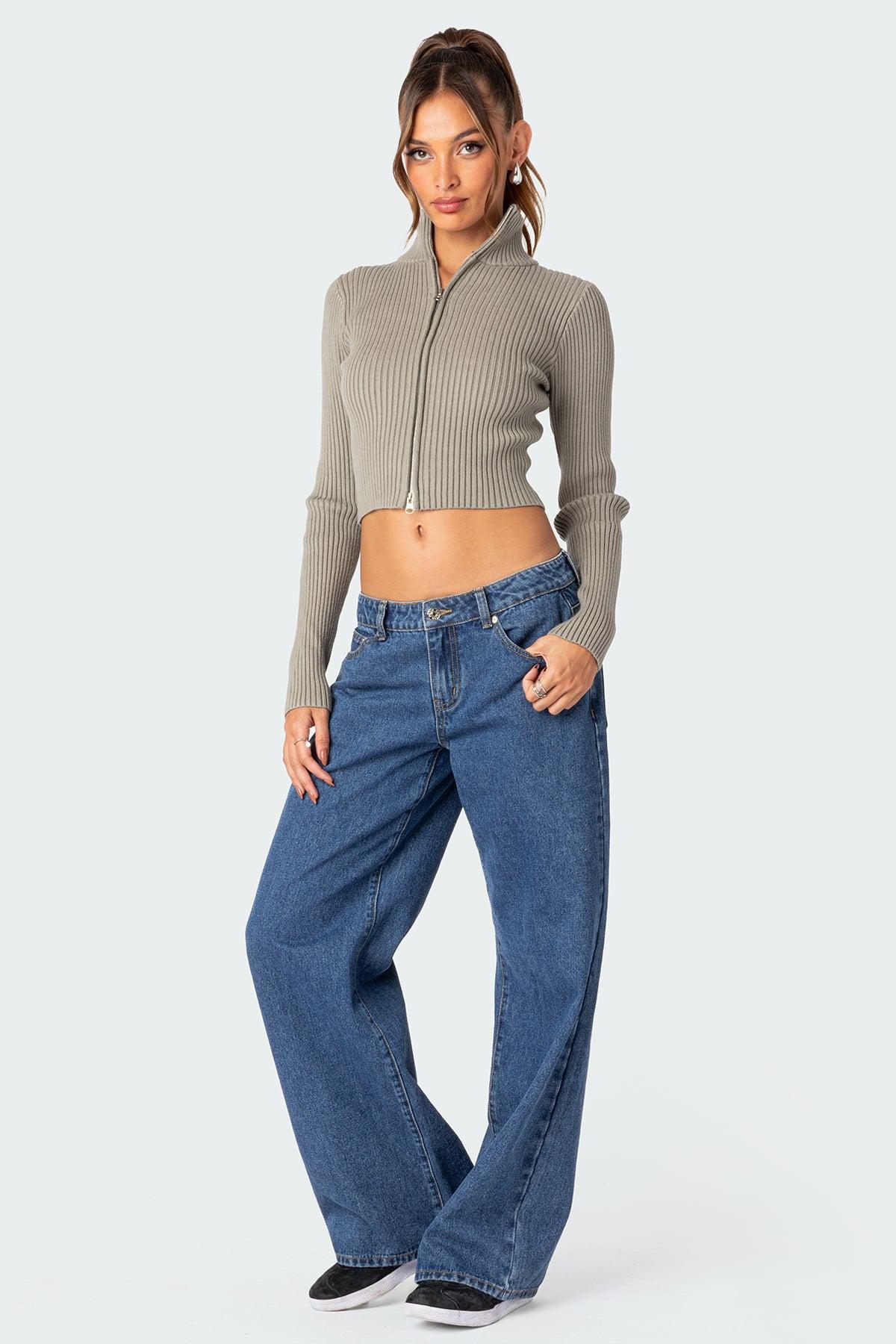 Double Zip Up Cardigan Product Image