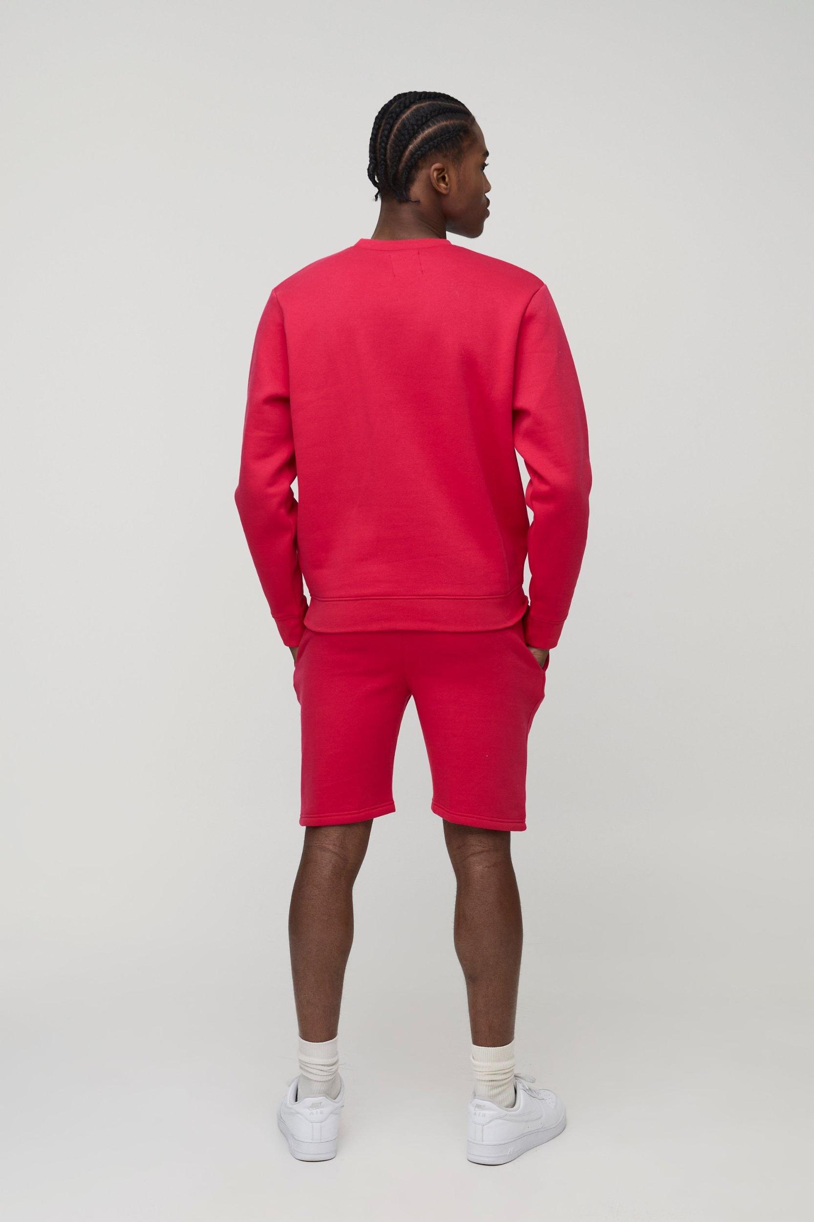 Slim Fit Homme Sweatshirt Short Tracksuit | boohooMAN USA Product Image