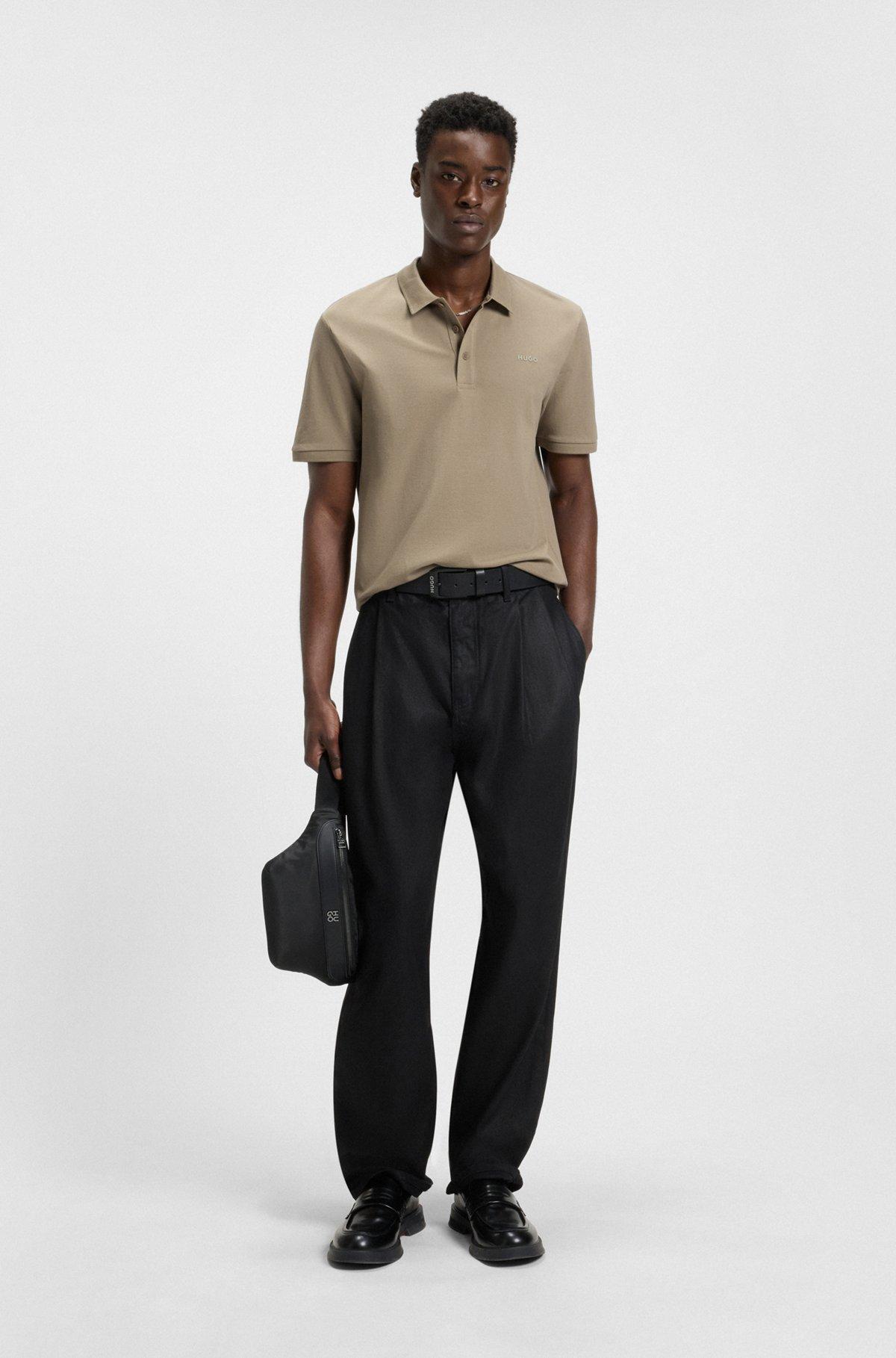 Cotton-piqué polo shirt with logo print Product Image