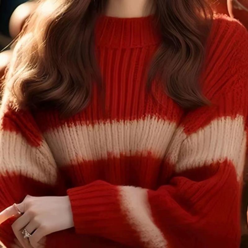 Crewneck Two Tone Sweater Product Image