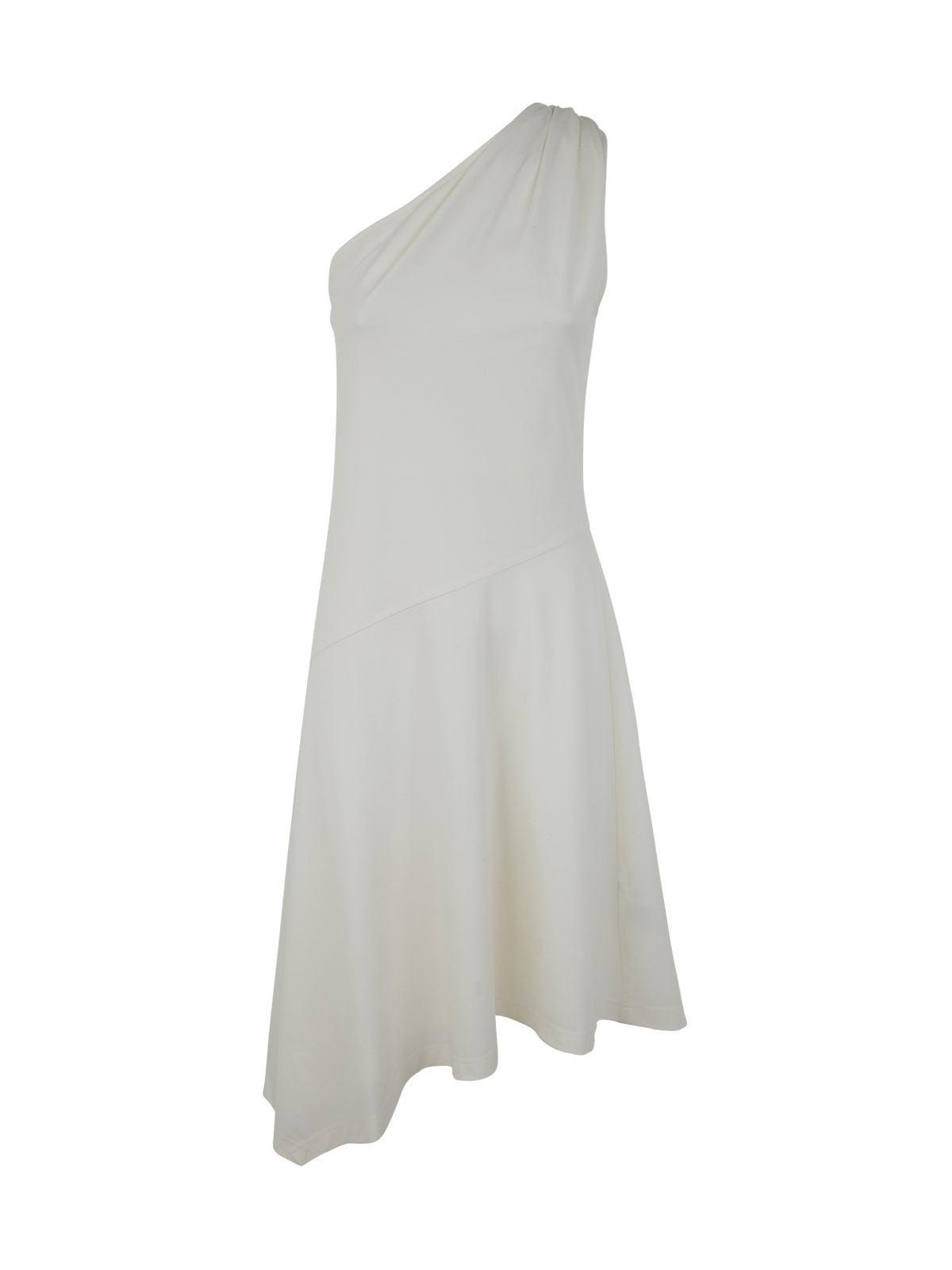 JW ANDERSON One-shoulder Asymmetric Midi Dress In White Product Image