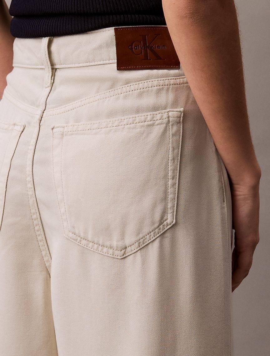 Calvin Klein Women's Pleated Relaxed Bermuda Denim Shorts - Neutral - 28 Product Image