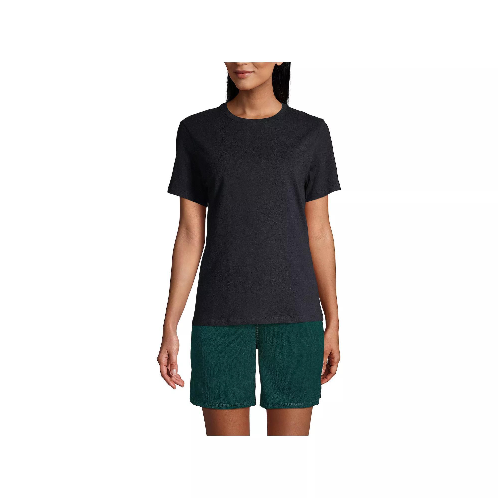 Women's Lands' End Short Sleeve Essential Tee, Size: Medium, White Product Image