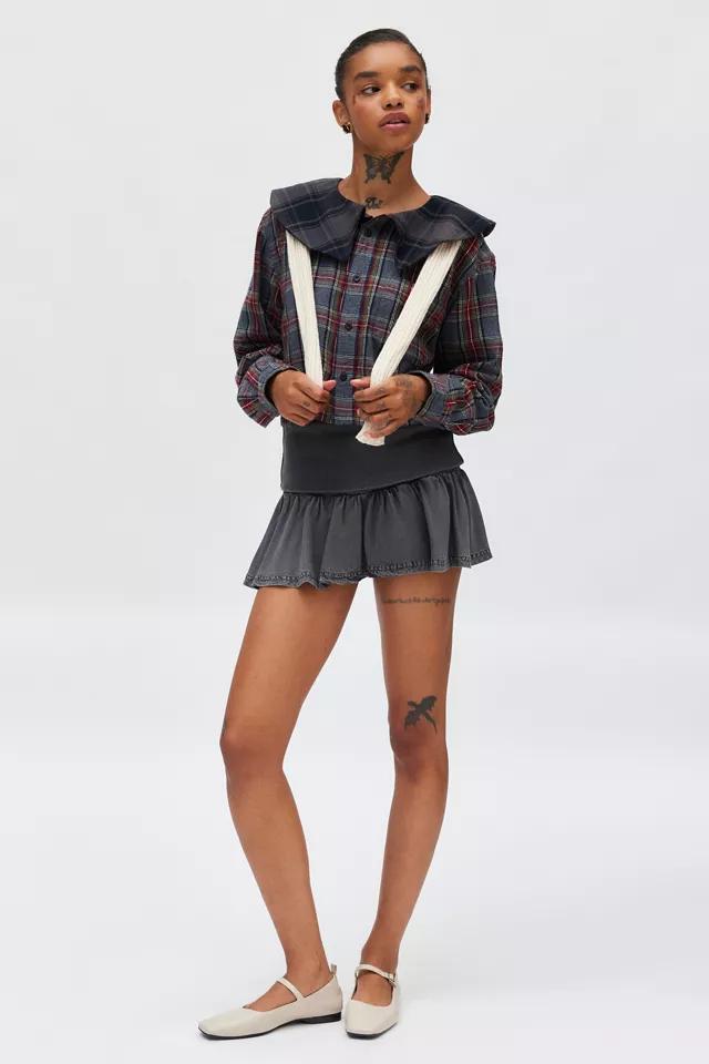 Urban Renewal Remade Peter Pan Collar Flannel Shirt Womens at Urban Outfitters Product Image