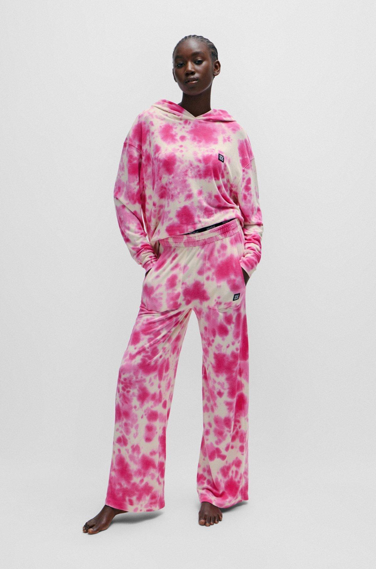 Stacked-logo relaxed-fit hoodie with seasonal print Product Image