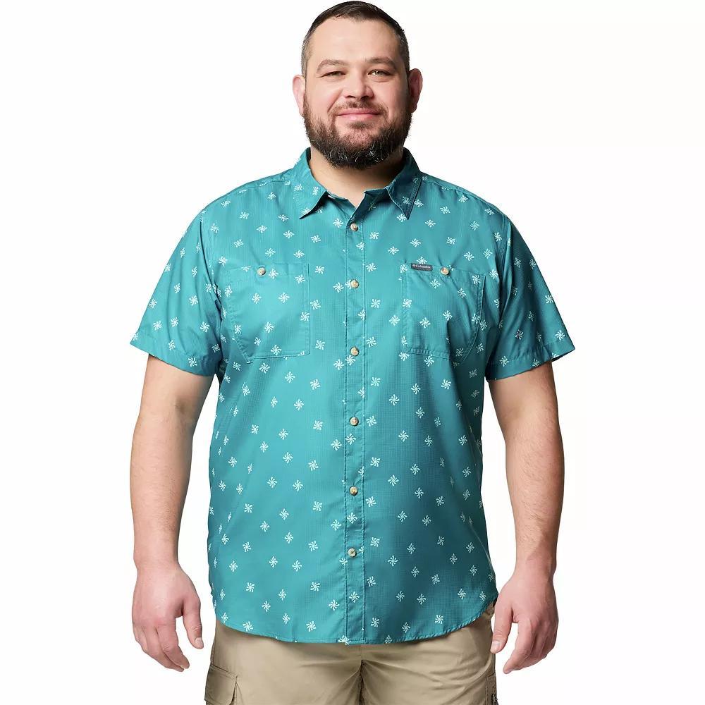 Big & Tall Columbia Utilizer Print Short Sleeve Woven Button-Down Shirt, Men's, Size: 3XL Tall, River Blue Sundot Product Image