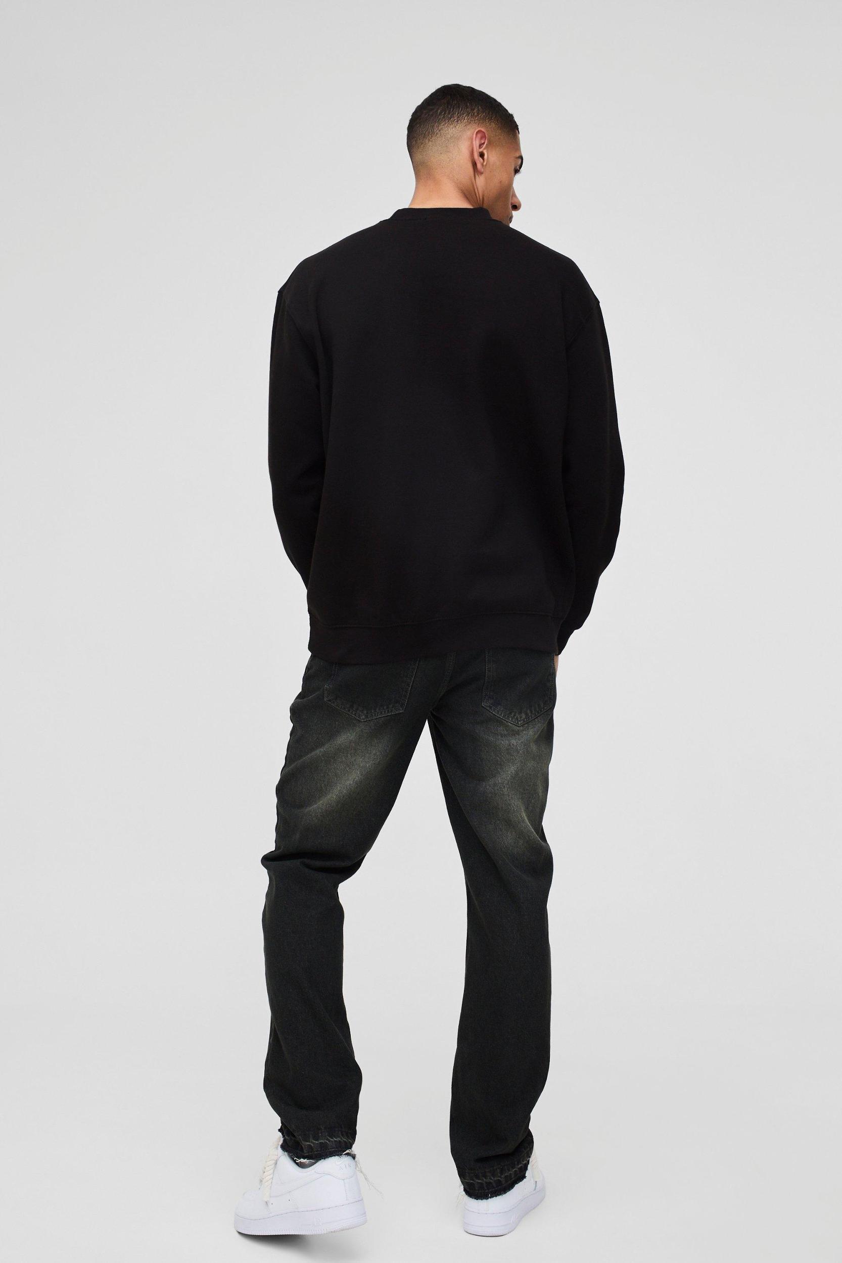 Oversized Flower Doodle Graphic Sweatshirt | boohooMAN USA Product Image