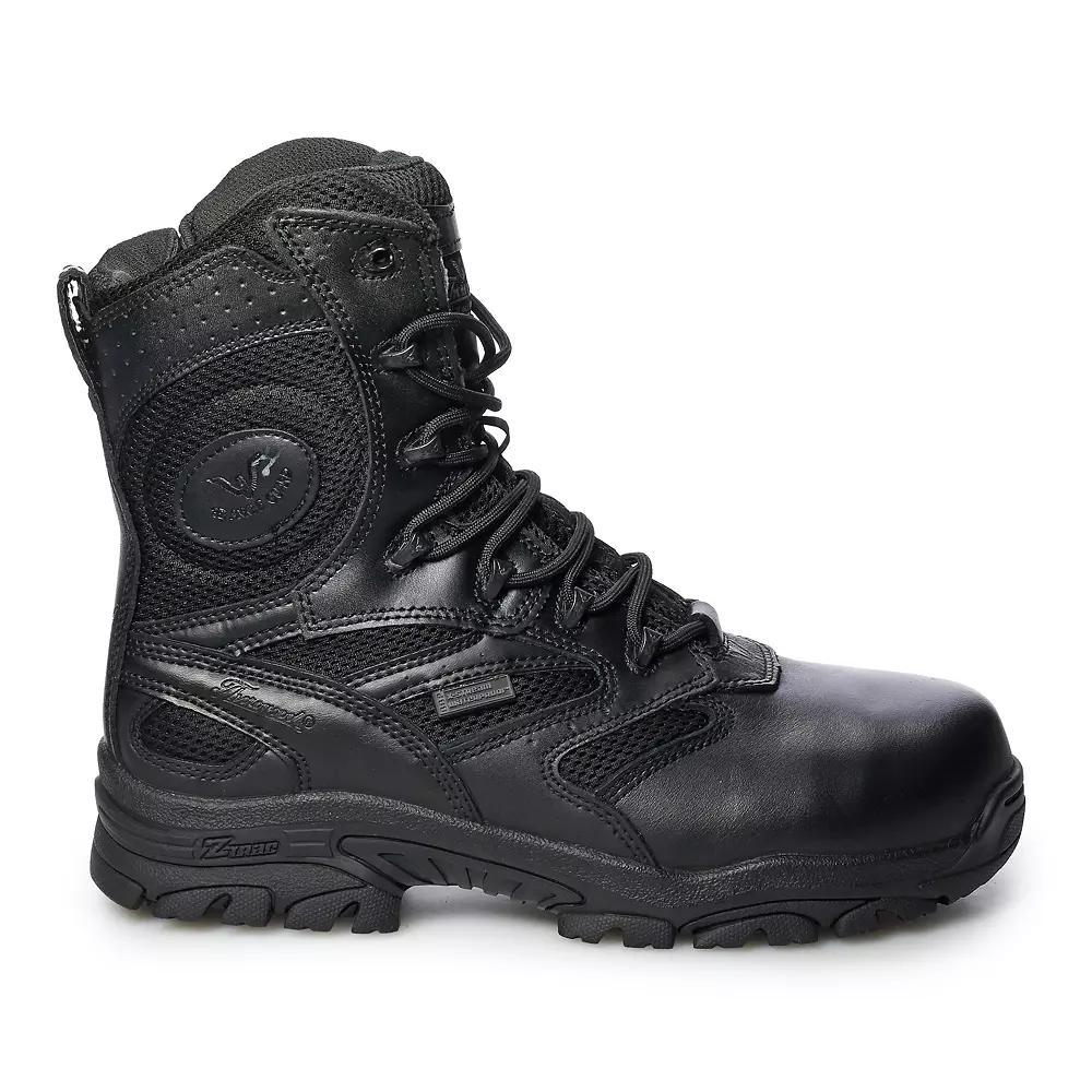 Thorogood The Deuce 8" Side Zip Men's Leather Waterproof Combat Uniform Boots, Size: 9.5 XW, Black Product Image