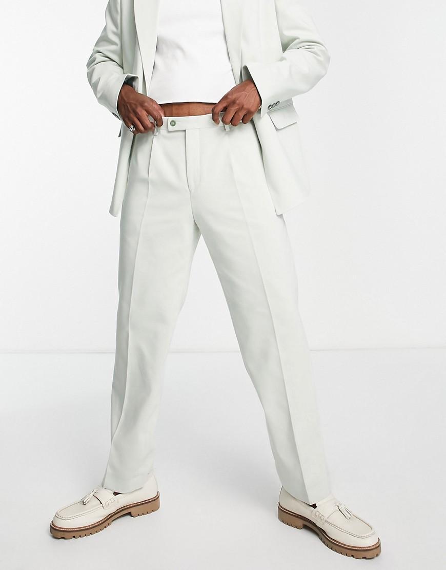 Viggo pierre relaxed straight suit pants in sage Product Image
