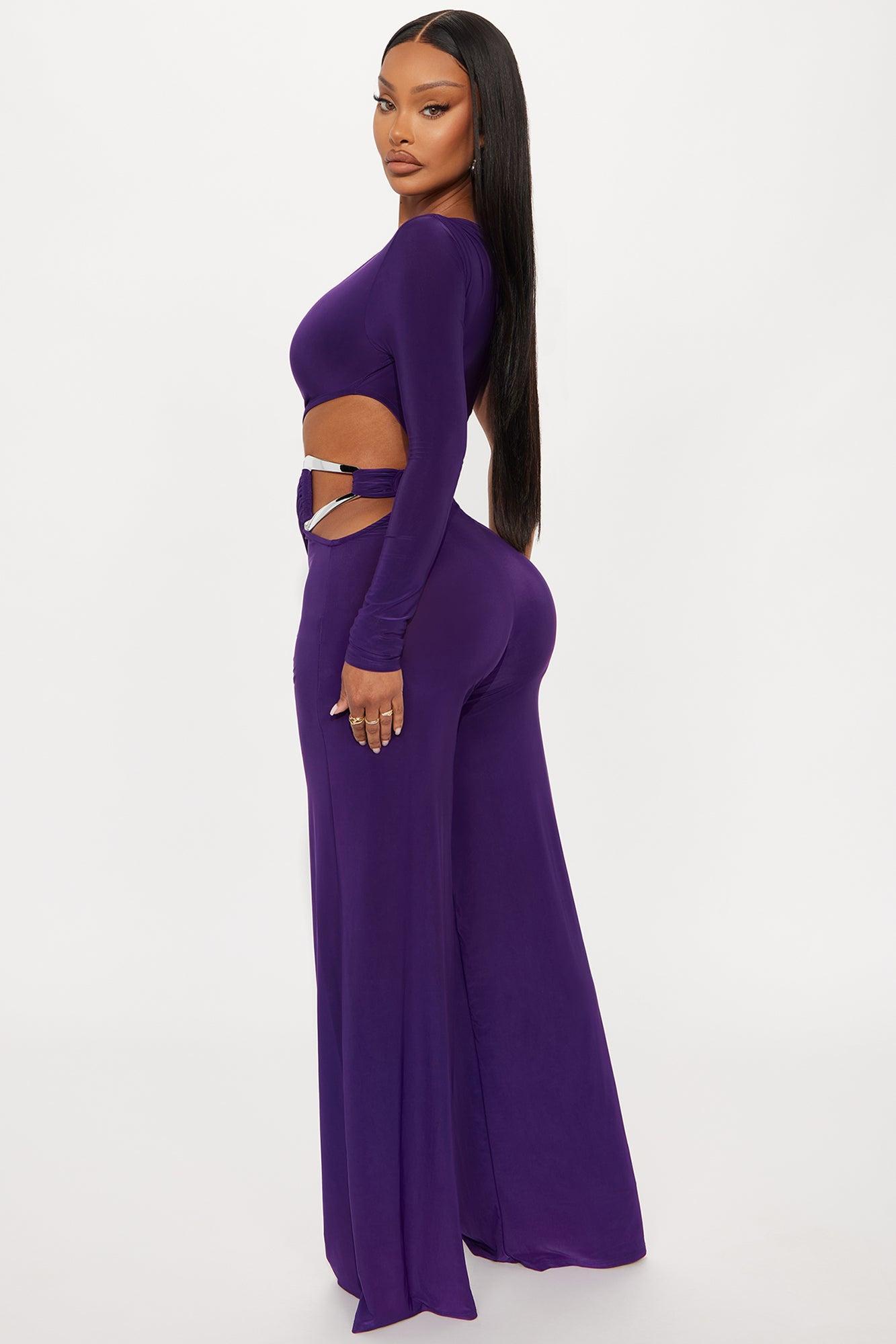 Call Me Yours Wide Leg Jumpsuit - Eggplant Product Image