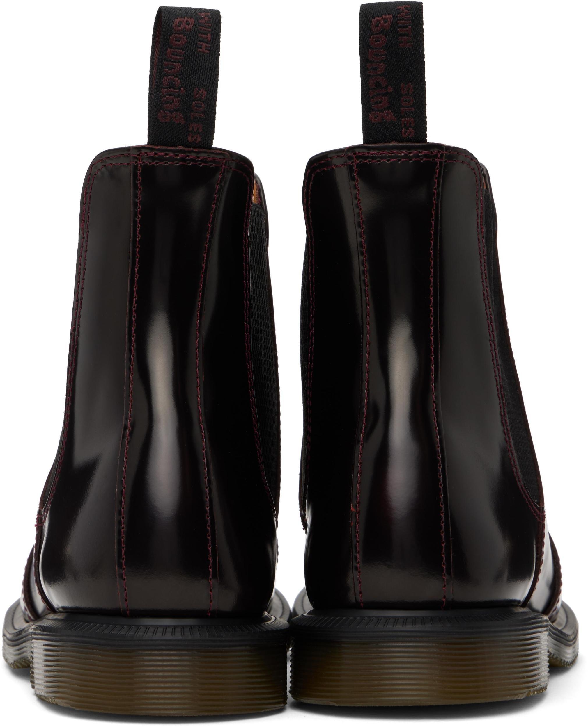 DR. MARTENS' Burgundy Flora Arcadia Chelsea Boots In Cherry Red Product Image