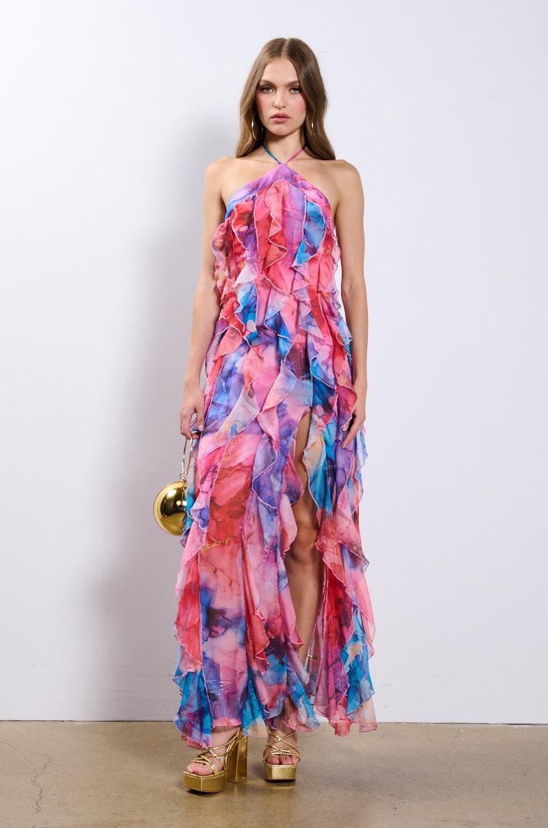 HARPER RUFFLE MAXI DRESS Product Image
